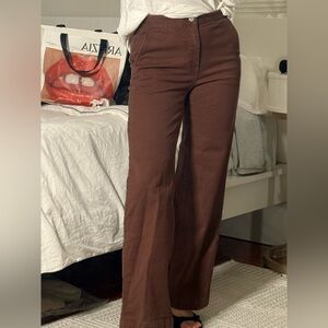 OAK + FORT Women's High Rise Brown Jeans